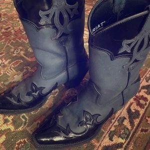 Ariat leather & patent leather black boots